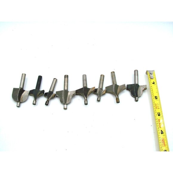 Lot 8 Profile Router Bits 1/4" Shank Chanfer Round Over Ogee No Bearing Mix Set - Picture 8 of 11